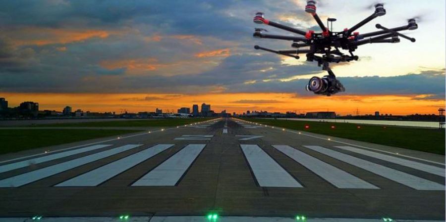 drone on runway